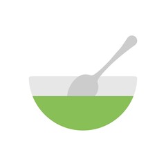 Liquid meal in a plate icon illustration. Soup sign.