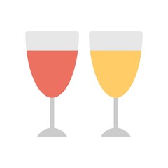 Two glasses of fresh juice icon illustration isolated on white background.