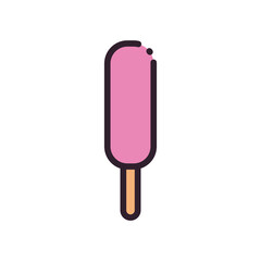 Isolated ice cream with stick fill and line style icon vector design