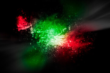 Abstract background with graphic shapes. color and smoke