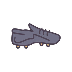 Soccer shoe line and fill style icon vector design