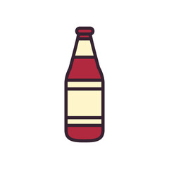 Beer bottle line and fill style icon vector design