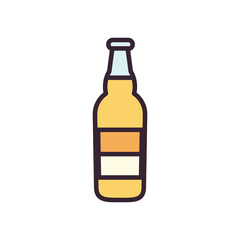 Beer bottle line and fill style icon vector design