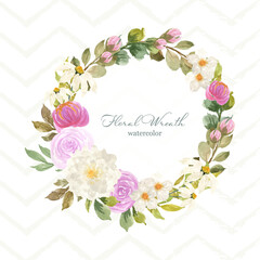 gorgeous colorful floral wreath with abstract background