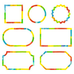 コラージュフレームセット　カラフルポップイメージ