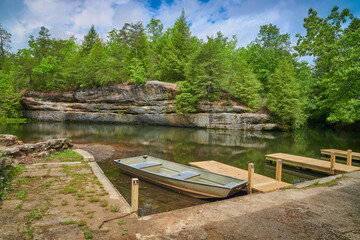 Boat docks at Pickett State Park, TN.