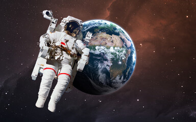 Astronaut in outer space. Spacewalk