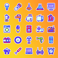 
House Appliances In Modern Flat Line Style Pack 
