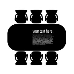 table for business meetings top view vector illustration
