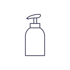 Hands sanitizer bottle line style icon vector design