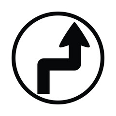 sharp double curve, curve to left, curve to right, double curve, traffic sign vector