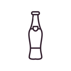 Beer bottle line style icon vector design