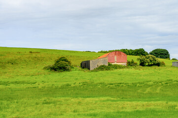 Obraz premium Nature near the Cliffs of Moher (Aillte an Mhothair), edge of the Burren region in County Clare, Ireland. Great touristic attraction