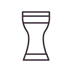 Beer glass line style icon vector design