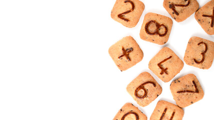 cookie numbers on a white background