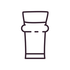 Beer glass line style icon vector design