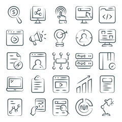 
Online Advertising Doodle Line Pack  
