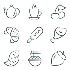 
Healthy Food and Drinks Doodle Icons Pack 
