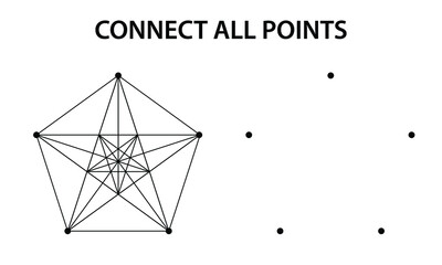  Abstract polygonal shape with connecting dots and lines, connect the dots picture, dot to dot game, entertaining game element in vector