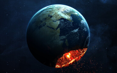 Apocalyptic background - planet Earth exploding