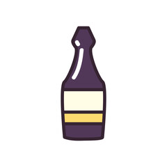 Beer bottle line and fill style icon vector design