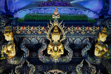 Buddha statue in Blue Temple, Wat Rong Suea Ten, Thailand