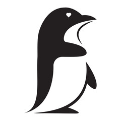 Penguin Simple Vector | Penguin Black and White, Penguin Sketch, Simple Vector, Heart Eye