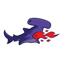Shark Vector | Fire, Bite, Illustration logo icon