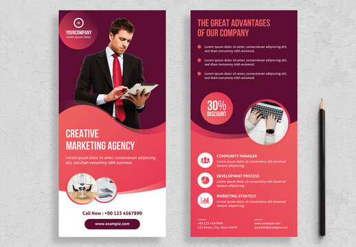 Dl Flyer Layout with Pink Gradient Elements