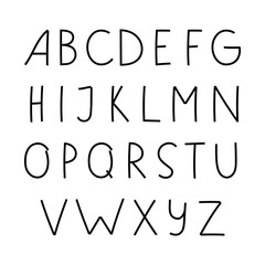 Vector illustration of a black and white alphabet