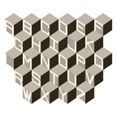 Alphabet cube design wallpaper art style decor background