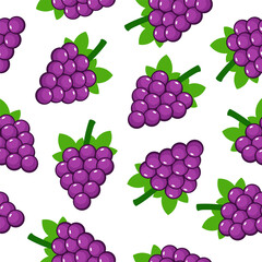 Pattern fruit grape seamless flat design background