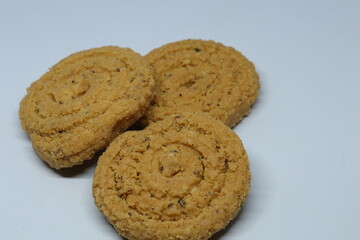  Indian street food Murukulu or Roasted Gram Dal Flour Fritters
