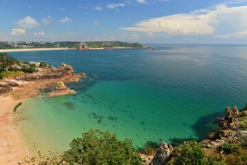 Beauport/St Brelades Bay's, Jersey, U.K. Beautiful beaches in the Summer after unsettled weather.