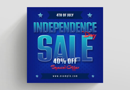 US Independence Day Sale Social Media Post Layout