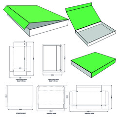 Rigid Box hard board paper and Die-cut Pattern. The .eps file is full scale and fully functional. Prepared for real cardboard.