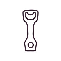 Beer bottle opener line style icon vector design