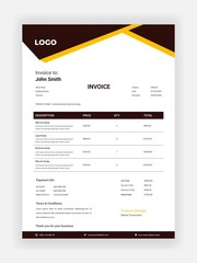 Corporate business invoice design for accountants vector