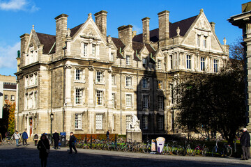 DUBLIN - NOVEMBER 11: Trinity College is Ireland's oldest university founded in 1592. Ranked as the...