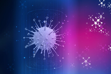 3d rendering Virus bacteria cells background
