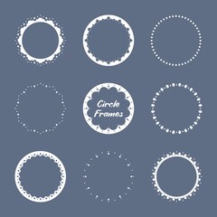 Simple Decorative Circle Frames Set. Elements for design. Design label, badge, packaging, and more.