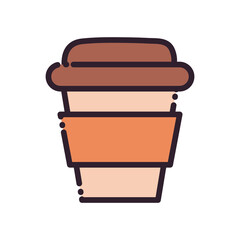 Isolated coffee mug fill and line style icon vector design