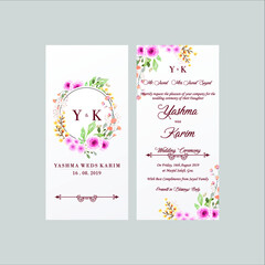 wedding invitation card with flowers