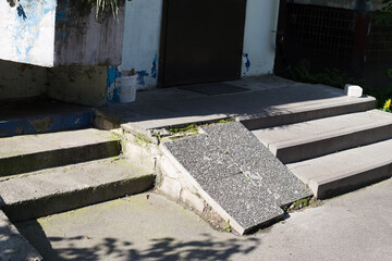 Ramp for people with disabilities and for those who has reduced mobility or for people with wheelchairs or bicycles
