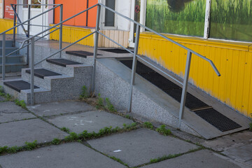 Ramp for people with disabilities and for those who has reduced mobility or for people with wheelchairs or bicycles