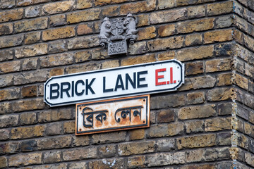 Fototapeta na wymiar LONDON- Brick Lane, a landmark street in East London notable for its Bengali population and hipster shops and markets