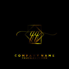 QQ Initial handwriting logo vector	
