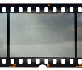 retro old 35mm film strip on white background, cool photo placeholder, just blend in your content...