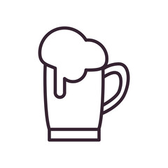 Beer glass line style icon vector design