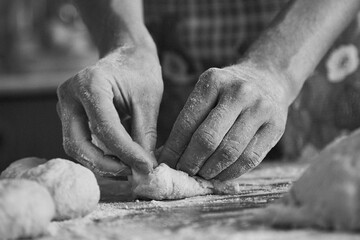 woman in the kitchen preparing a pie